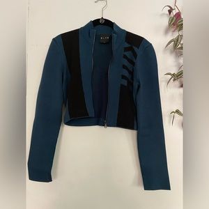 KITH Teal/Black fitted sweater jacket size S